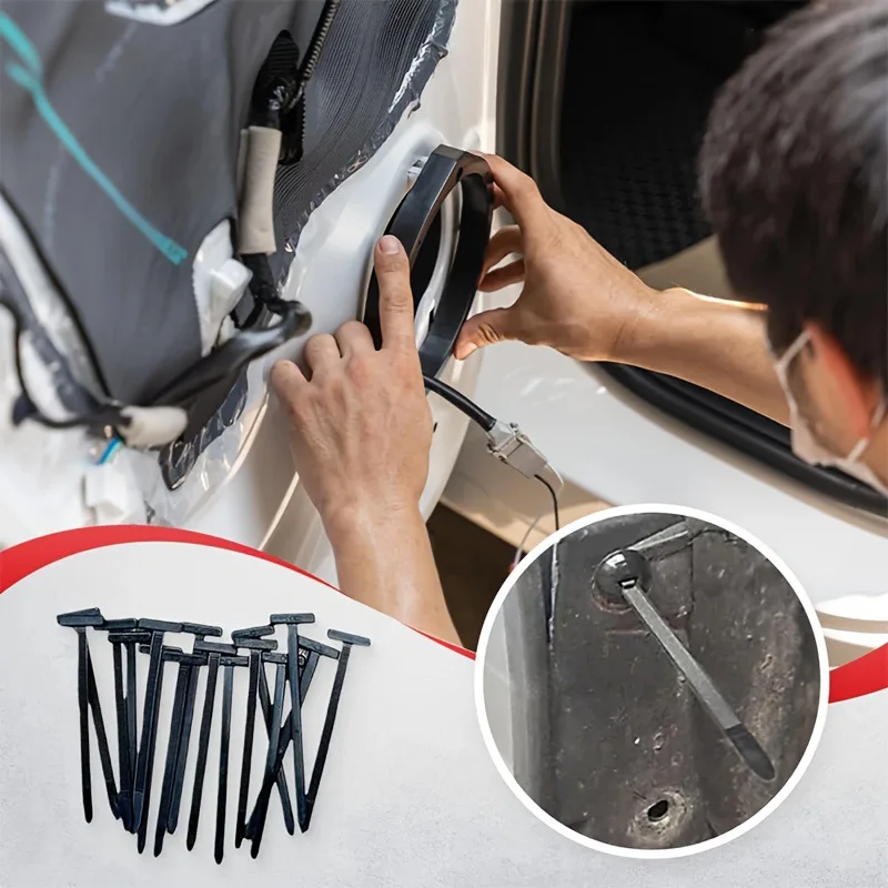 Universal Cable Tie Buckle-Heavy Duty Zip Ties Holder with Pin & Button Design Plastic Cable Ties Tool Fasteners Car Body