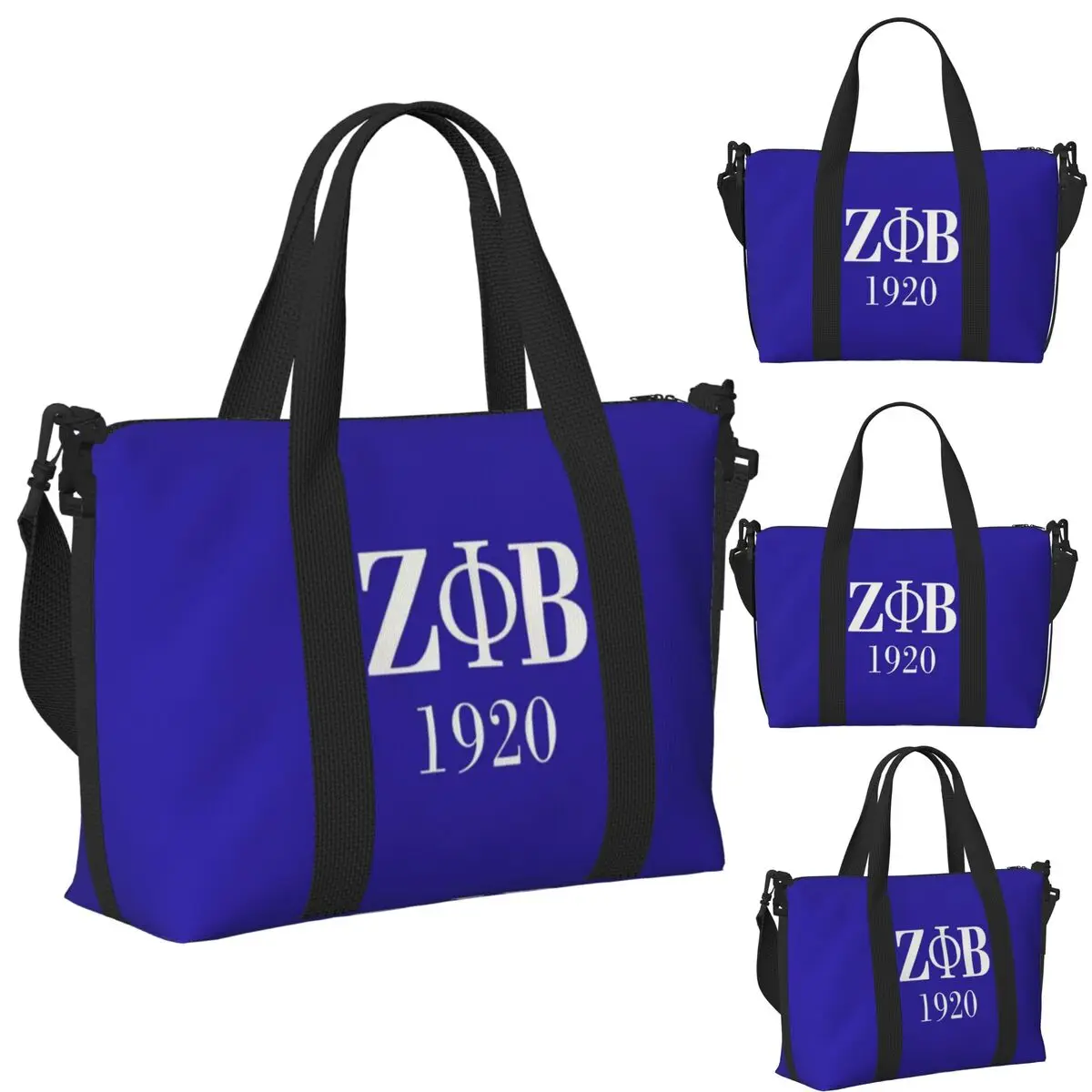 Zeta Phi Beta Sorority Logo Lettera greca 1920 Borsa da viaggio da spiaggia Borse tote per palestra Sport Donna Shopping Borsone a tracolla