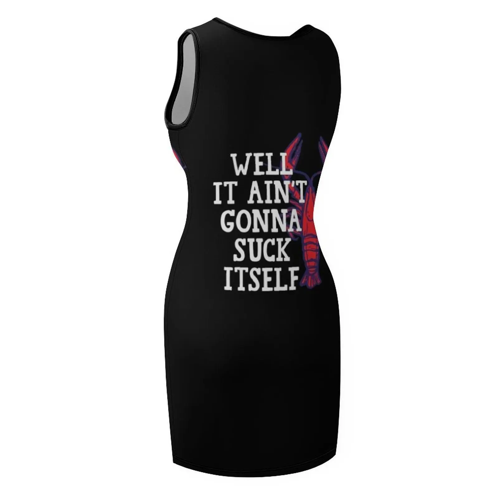 เสื้อยืดลายกุ้งแคลิฟอร์เนียแบบตลกๆ ไม่เหมือนเสื้อผ้าทั่วไป ชุดเดรสแขนกุดสำหรับผู้หญิง ดีไซน์หรูหราและทรงหลวม