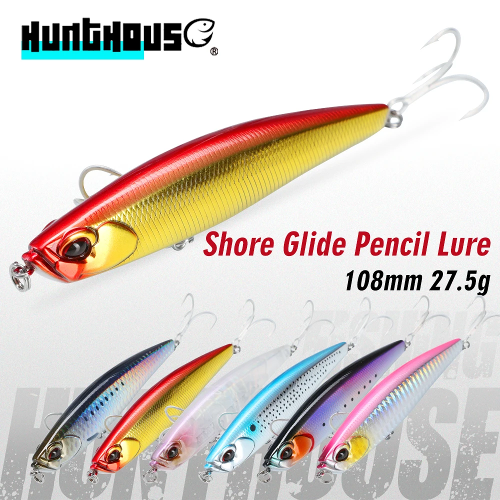

Hunthouse Shore Glide Sinking Pencil Fishing Lure 108mm 27.5g Stickbait WTD Hard Bait Fish Tackle For Bass Snakehead LW549