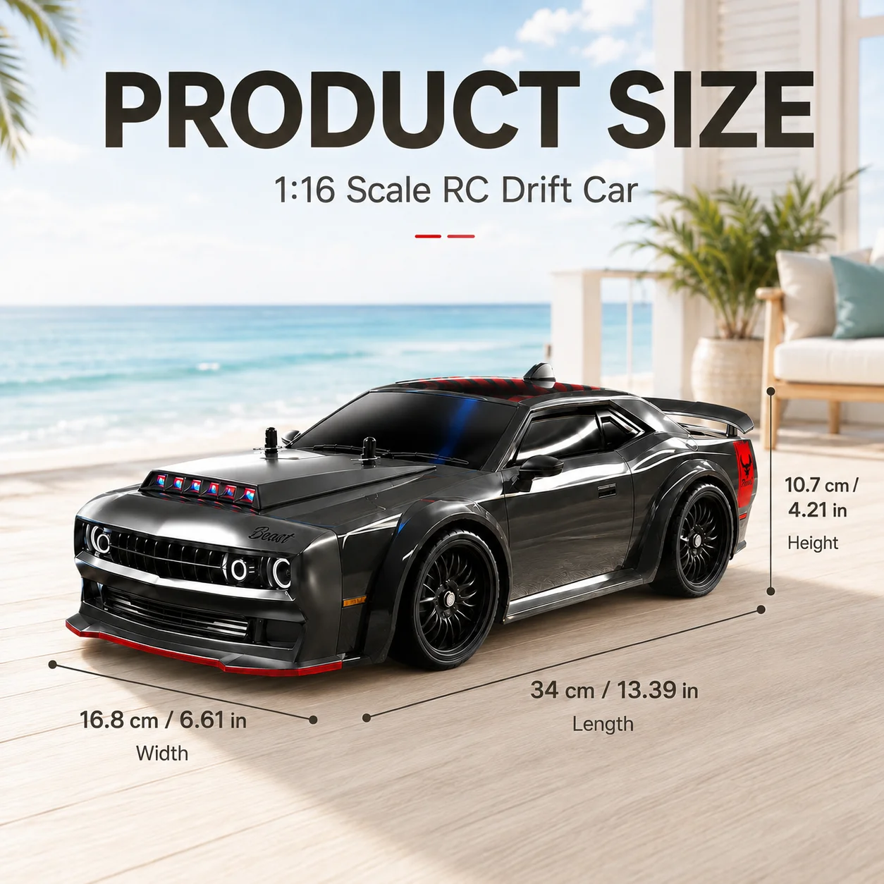 ZNLYRION RC Toy SG216MAX 4WD RC Drift Car 1:16 Scale  2.4G Remote Control Brushless Racing Car With LED Lights for Adults