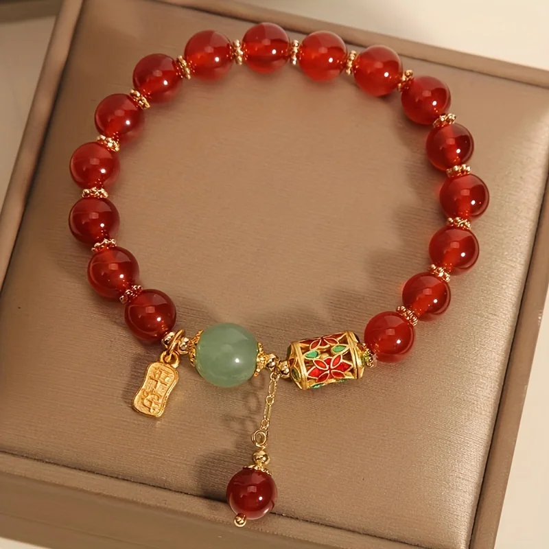 Chinesischen Stil Lotus Schmetterling Perlen Armbänder für Frauen Mode Grüne Perle Handgemachte Armbänder Exquisite Süße Schmuck Geschenke – Detail 9