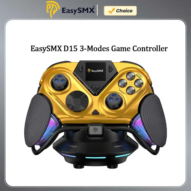 EasySMX D15 3-Modes Game Controller，Gamepad with TMR Joystick,RGB Charging Dock For Nintendo Switch,PC,ANDROID,IOS