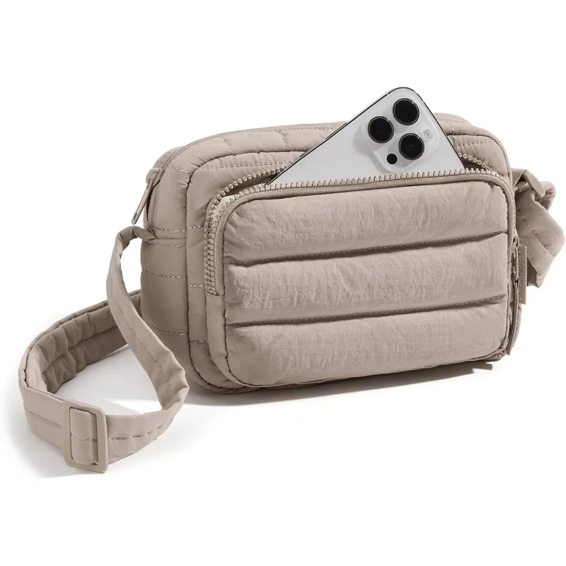 Fashion Mini Crossbody Bag, Adjustable Wide Strap Front Phone Pocket Lightweight Shoulder Purse for Women Daily Shopping Work
