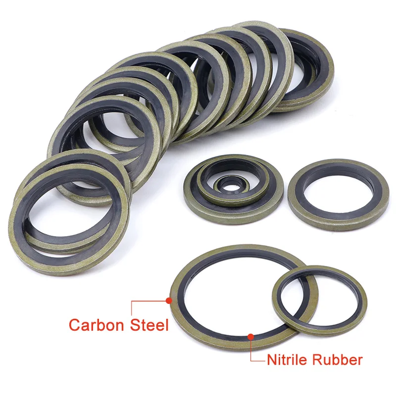 M5-M60 Combination Gasket JB982-77 Pressure Resistant Sealing Gasket Metal Nitrile Rubber Ring Bonded Fixed Wear-resistant Seal