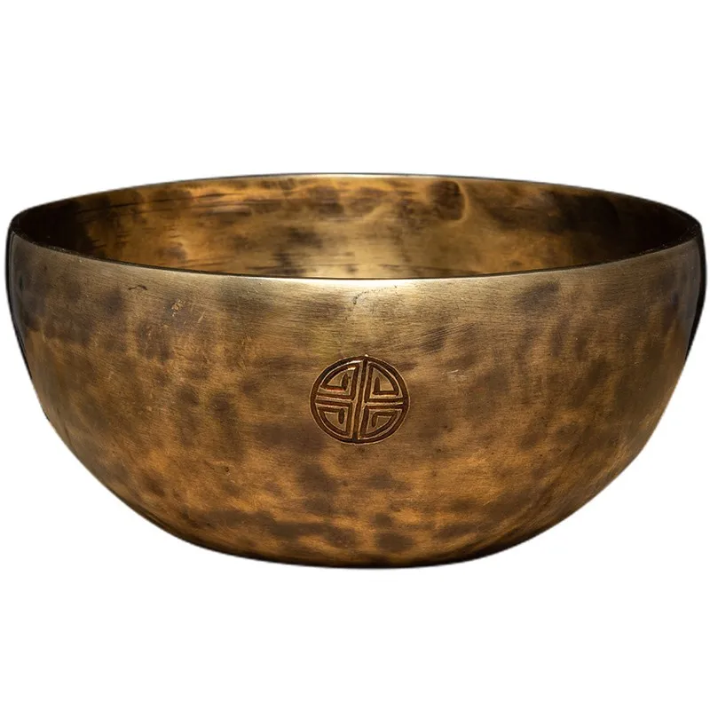 Handmade Singing Full Moon Bowl, Sound Bowl Yoga Meditation Bronze Chime Copper Ornament