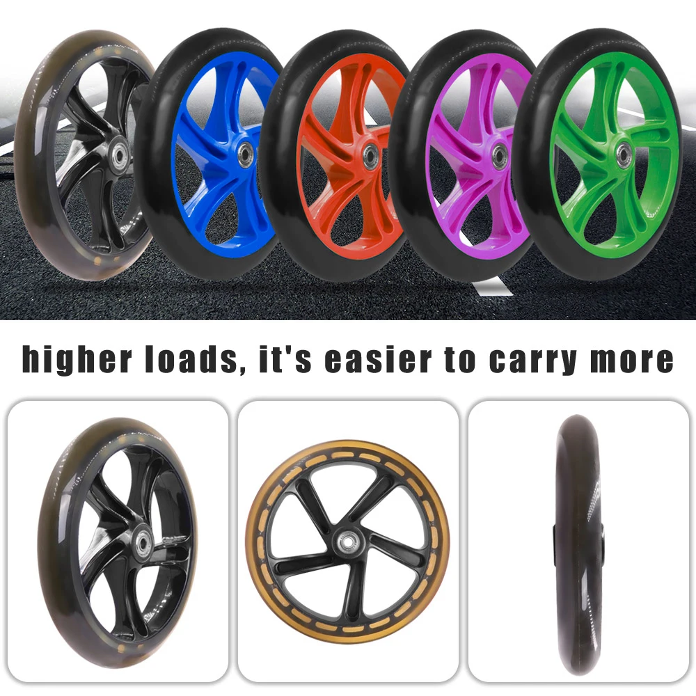 200mm Adult Scooter Wheels for Razor and Adult Kick Scooters with ABEC 7 Bearings Solid Wheels Replacement Kick Scooter Wheel