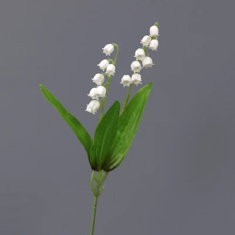 6pcs Artificial Lily of The Valley Plastic Flower Single Lily of The Valley Flower Small Fresh Chime Decorative Fake Flower images - 6