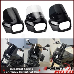 Motorbike Windshield Fairing For Harley Softail Fat Bob FXFB 18-19 Fat Bob 114 FXFBS 18-up Headlight Cowl Guard Cover Windscreen