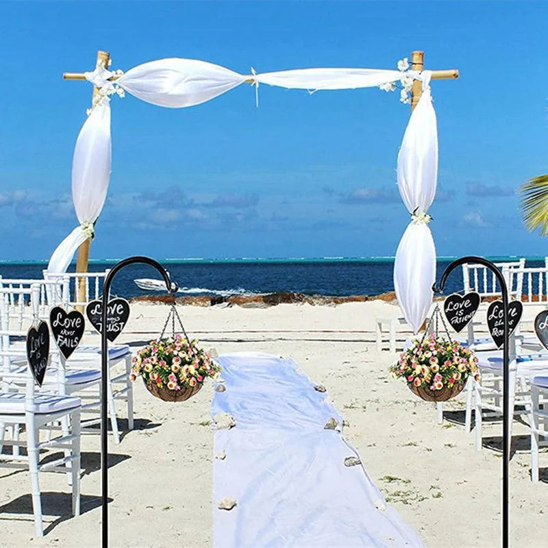 PORK-Outdoor Shepherd's Hook, Heavy Duty Bird Feeder Post For Hanging Lanterns, Bird Feeders With 5-Foot Base