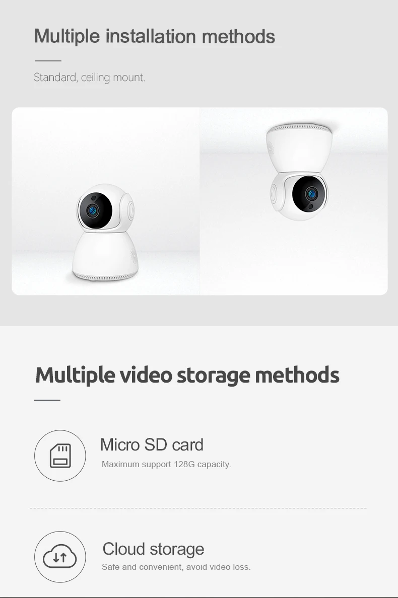 V380 Pro WiFi 4MP PTZ Indoor Security Camera RJ45 Port HD Motion Tracking Two-way Audio Baby Monitor CCTV Camera, No SD Card