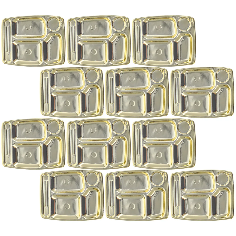 12 vassoi da portata in miniatura ad alta simulazione, dimensioni compatte per bambini, giochi di finzione, accessori per casa delle bambole, micro decorazione da cucina