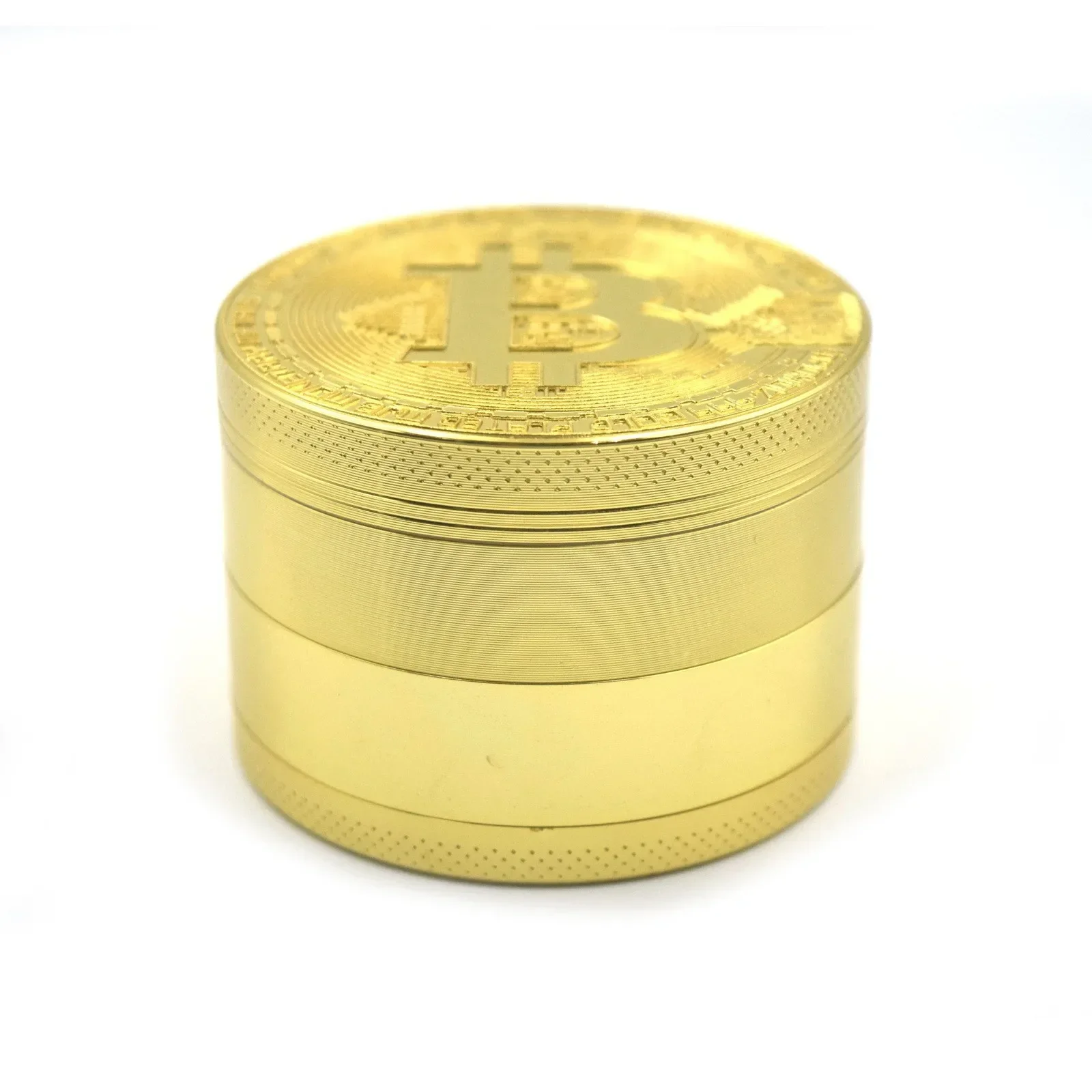 New Bitcoin Zinc Alloy Cigarette Grinder 63MM Four Layer Currency Metal Grinder