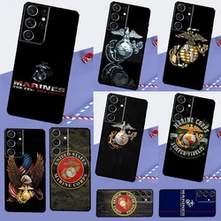 USMC Marine Corps Case For Samsung Galaxy S23 S22 Ultra S8 S9 S10 Plus Note 10 20 Ultra S20 S21 FE Phone Cover
