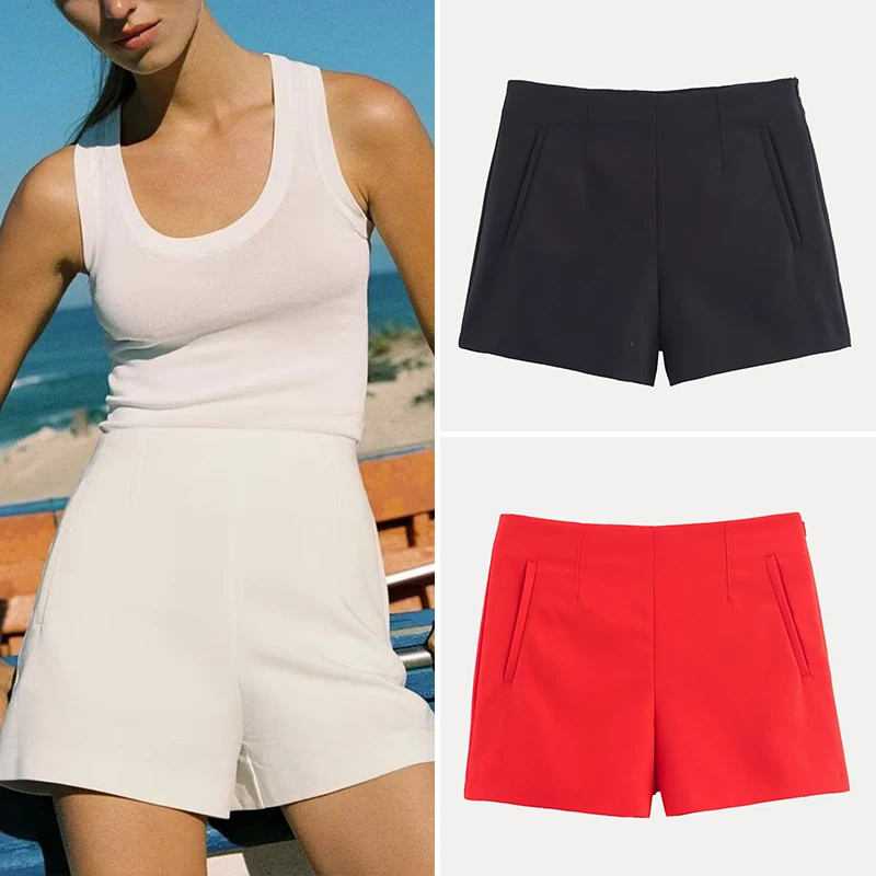 

Summer 2025 High Waist Casual orts Women's Faion Sweet Versatile ort Pants Polyester Fiber round Ne Overhead Sle