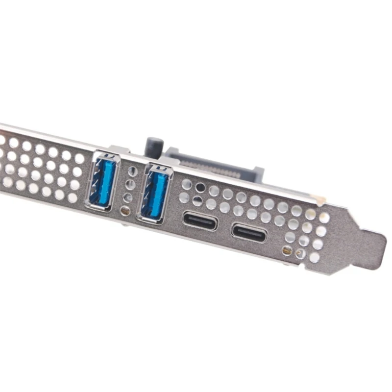 J78A Internal PCIE 1X To USB 3.0 Expansion Card USB 3.2 Gen1 Type C And USB 3.0 Hubs Card With Low Profiles Brackets
