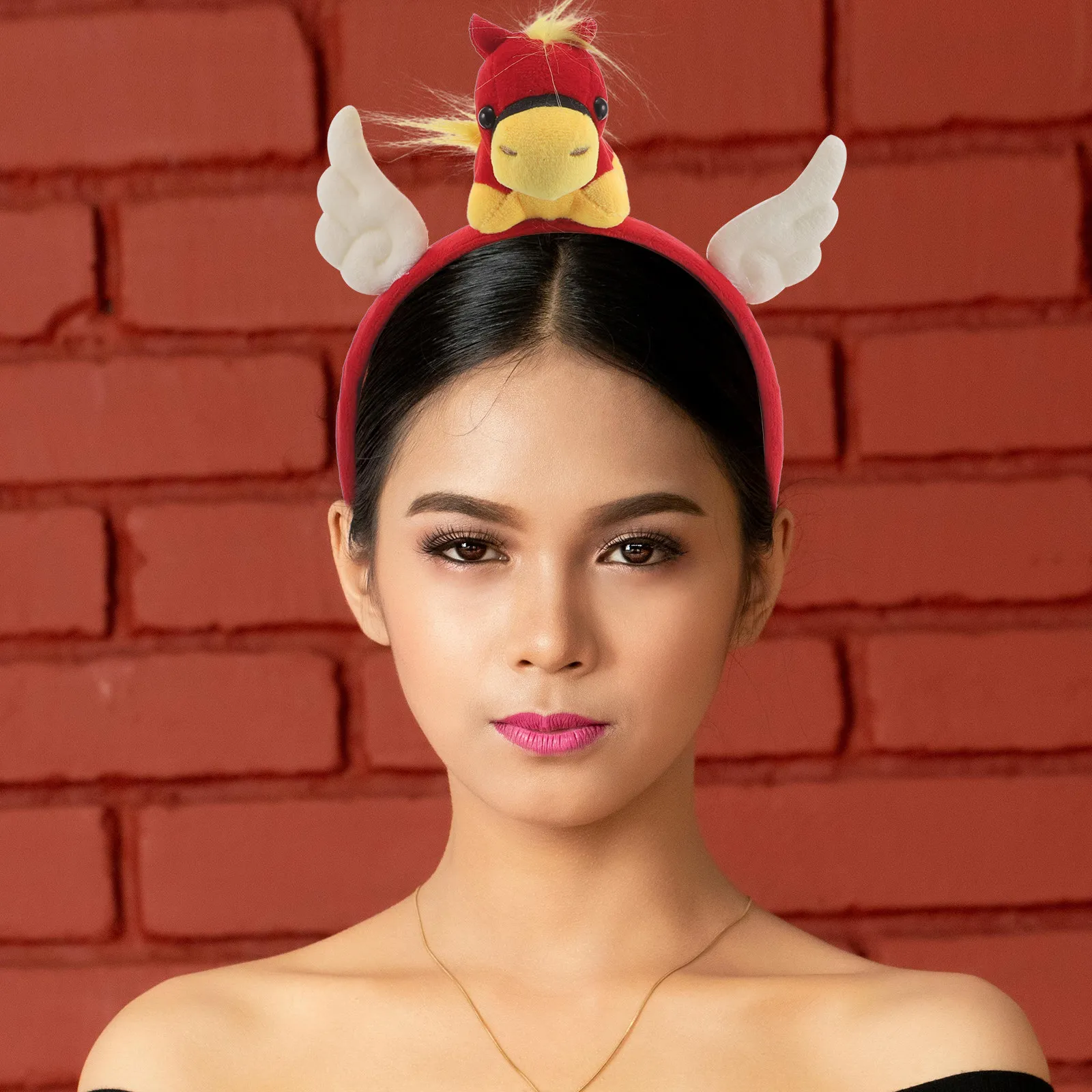 Zodiac Horse Cartoon Headband 2026 New Year Hair Hoop Animal Dress Up Props Birthday Party Cosplay Hair Accessories Festive