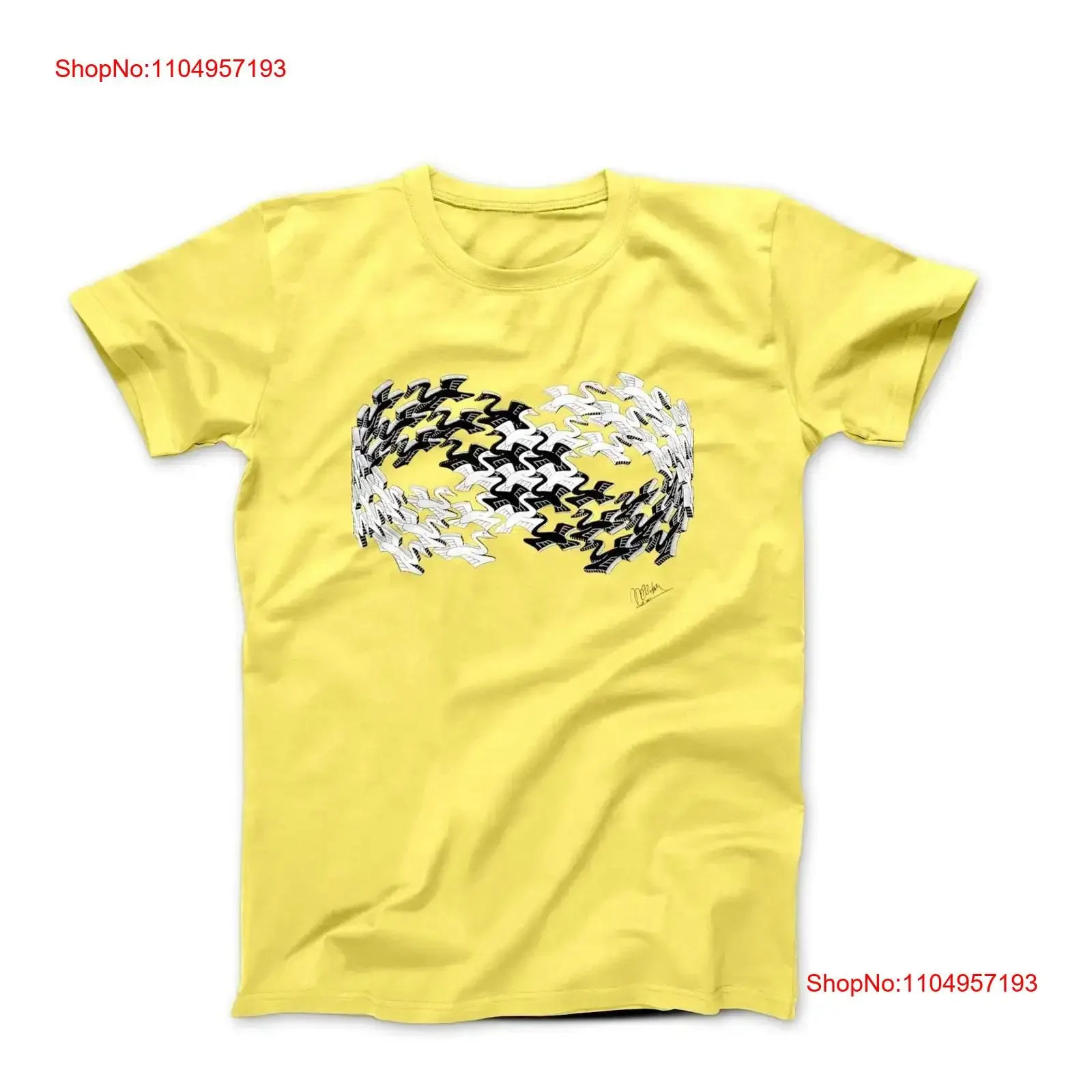 

M C Escher Swans 1956 Artwork T Shirt vintage Washed Soft Unisex Top For Everyday Wear Versatile Stretched homme streetwear