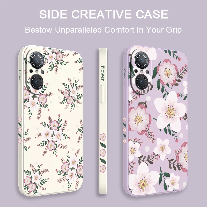 حافظة لهاتف هواوي نوفا 9 SE P40 Lite P30 Pro P20 Y7A Y7P P Smart 2021 Y9S Y9 Prime 2019 غطاء زهور من السيليكون المقاوم للصدمات