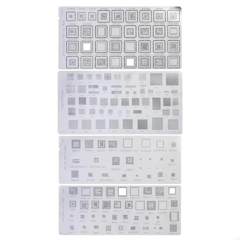 

4PCS Universal BGA Stencil For MTK MSM Samsung Huawei Xiaomi iPad CPU RAM PM Power IC Reball Pin BGA Direct Heat Template