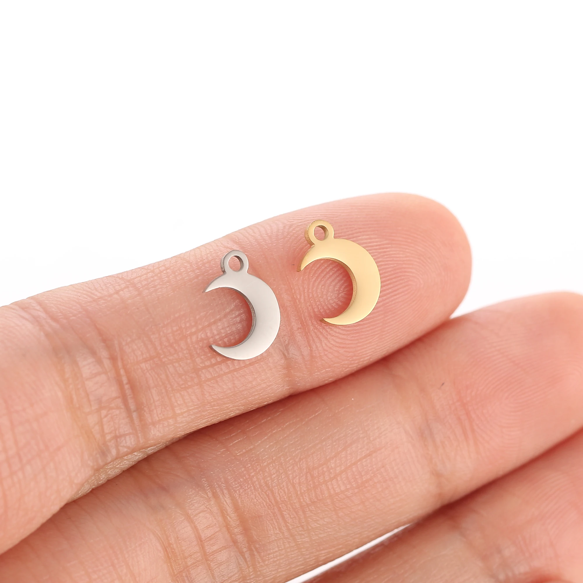 5 teile/los Edelstahl Stern Mond Schießen Sterne Blitz Kleine Charms DIY Halskette Armband Ohrringe Schmuck Machen Liefert – Detail 9