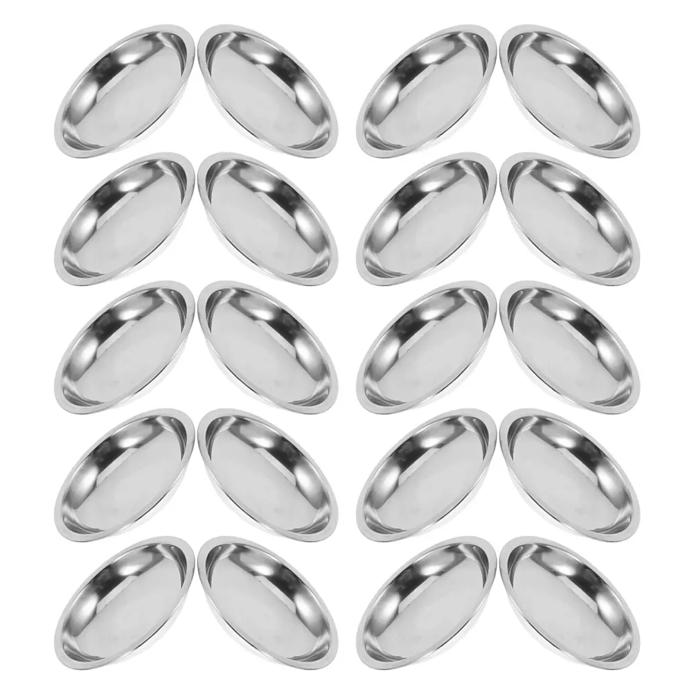 

20pcs Stainless Steel Sauce Dishes 20 Count Round Condiment Bowls For Sushi Dipping Home Kitchen Restaurant Appetizer Plates