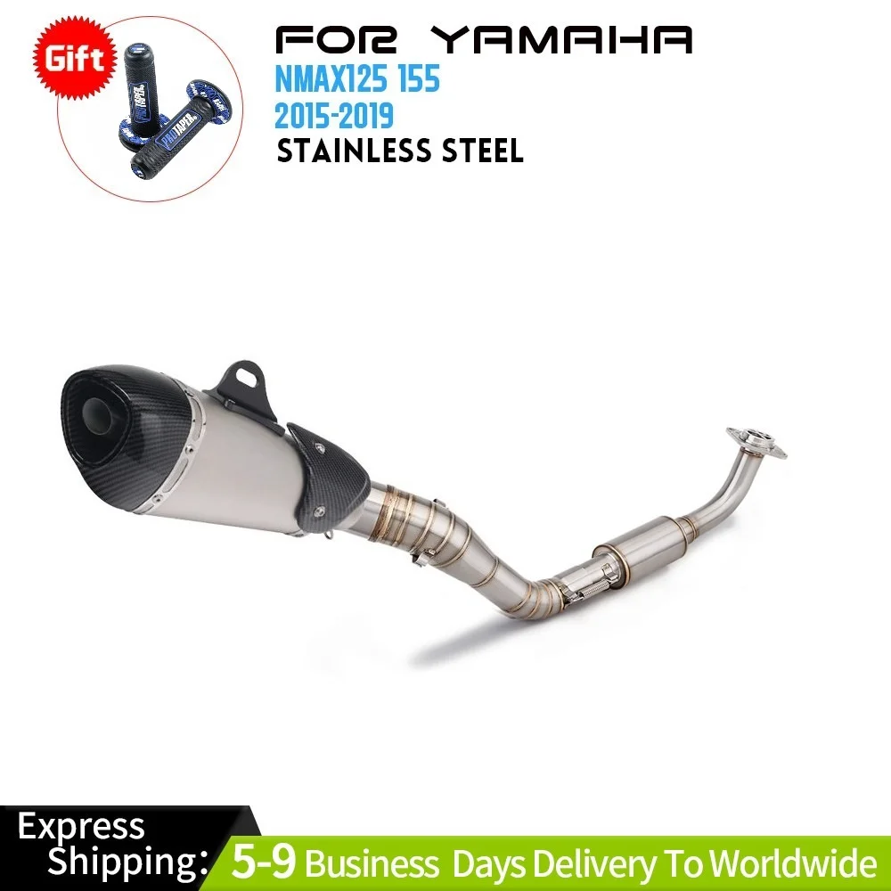 

For Yamaha NMAX155 15-19 NMAX125 Motorcycle Slip On Exhaust Muffler Front Pipe Exhaust Systems Exhausts Pipes