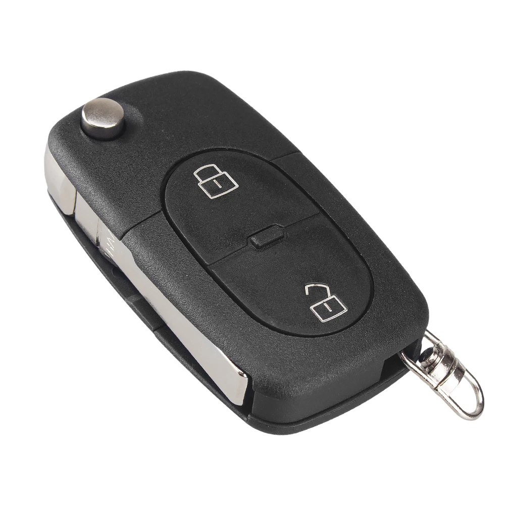 KEYYOU 2 +1 Panic Folding Flip Remote Key Shell Fit For Audi A3 A4 S4 Uncut Blade Fob Case Cover 3 Buttons