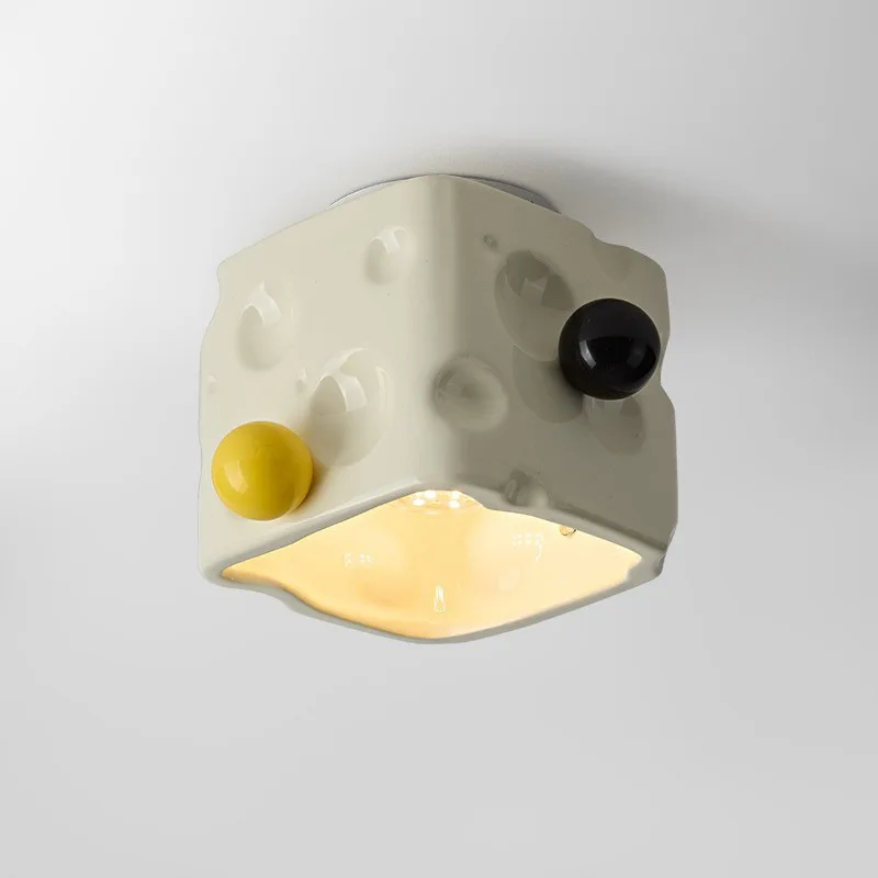 Cute Cheese-shaped Ceramic LED Night Light with Colorful Knobs