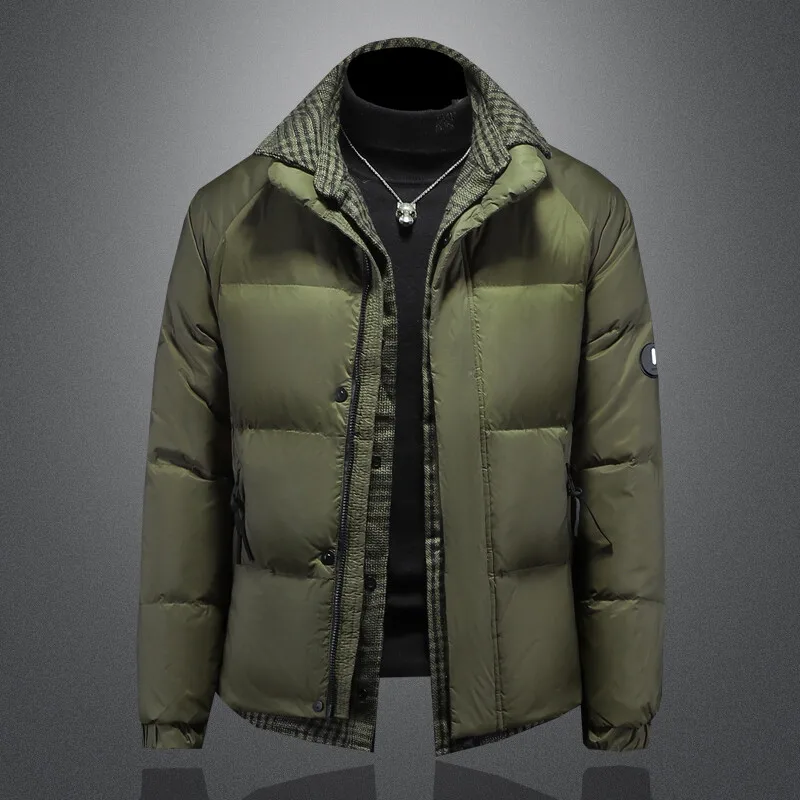 Men's 90 White Du down Jaet Thi Casual Faion Winter New Lightweight Coat ket Proced Iron-Free Coating Fabric