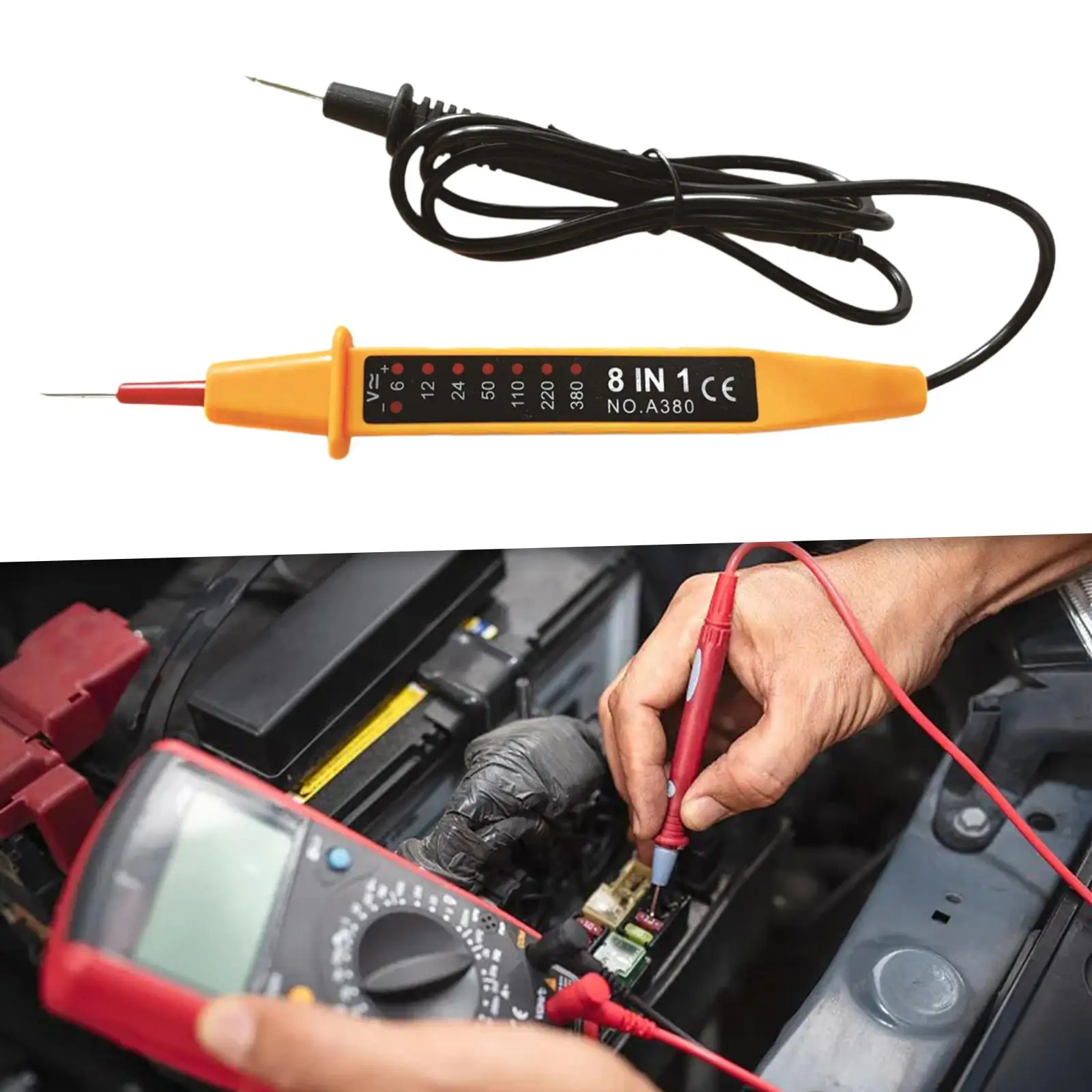 Voltage Tester Probe Pen Live Null Wire Test 8 in 1 with Indicator Light Multipurpose Sound Light Alarm Car Voltage Test Pen