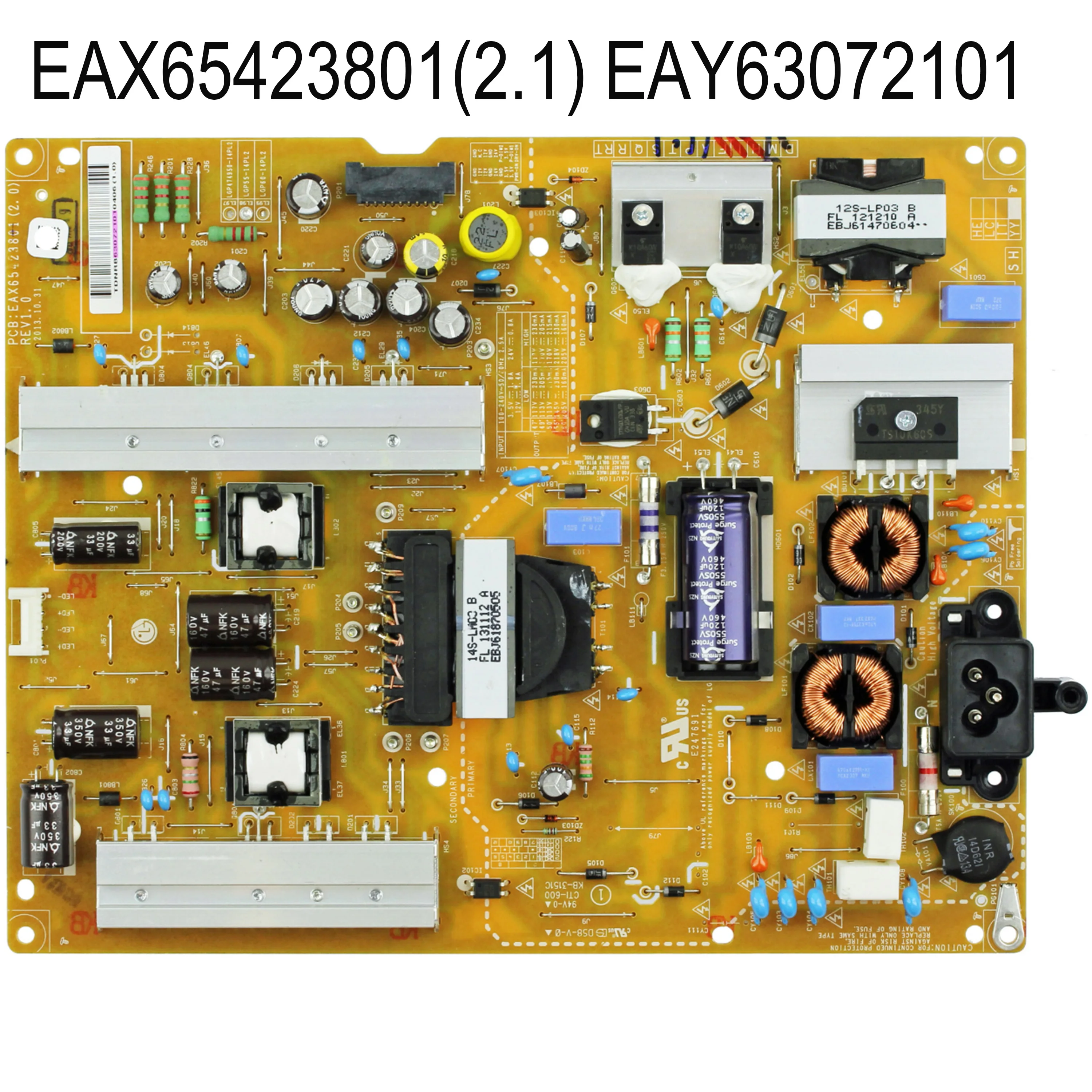 Genuine EAX65423801(2.1) EAY63072101 3PCR00367B Power Supply Board is for 55LB6300LG 55LB6500LG 60LB5900LG 60LB6300LG 60LB6500LG