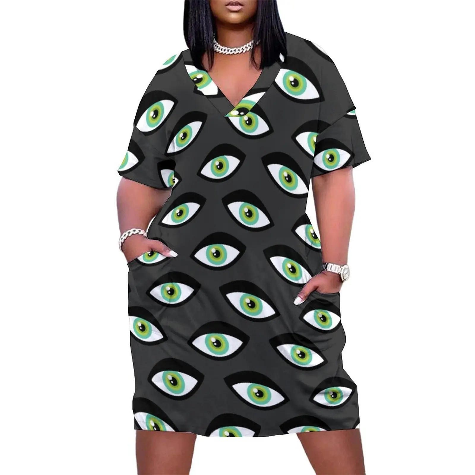 

Green Eyes Loose Pocket Dress dresses summer Dresses for wedding party