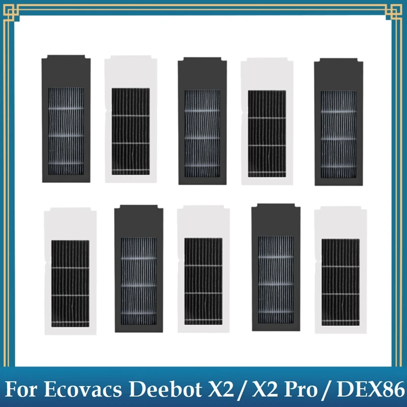 قطع غيار لـ Ecovacs Deebot ، ملحقات روبوت المكنسة الكهربائية ، فلتر HEPA ، Deebot X2 ، X2 Pro ، DEX86 ، 10 قطعة