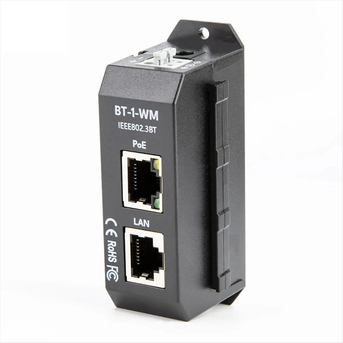 [T28C] New DIN Rail Single Port 2.5 Gigabit PoE Injector 802.3af/At/Bt Up to 90W Output PoE++ for PTZ IP Cameras High-End AP