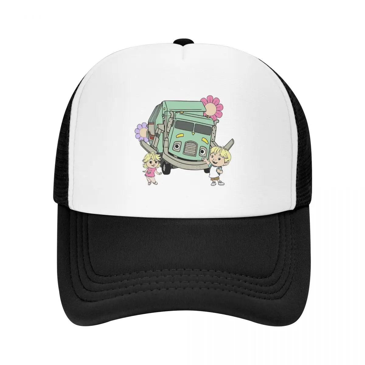 Trash Truck Floral Retro Character Art Cap Fashion Casual Mesh Baseball Caps Adjustable Hat Hip Hop Summer Unisex Baseball Hats