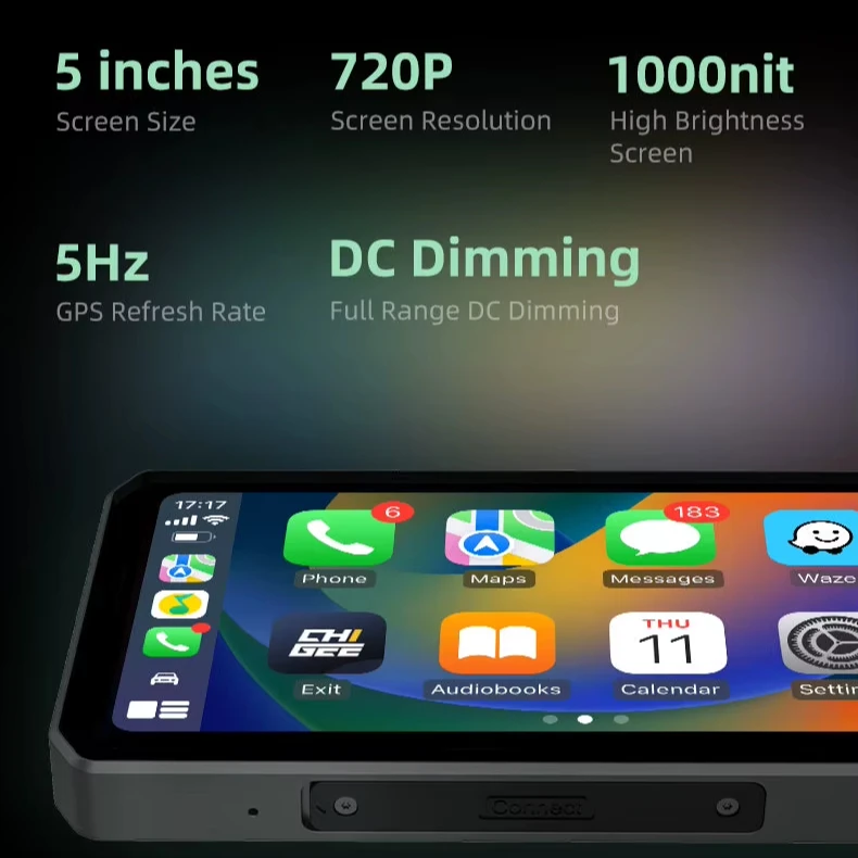 5play 5g Obd Ip68 Wifi 720p الملاحة 5 بوصة شاشة Carplay المحرك #3