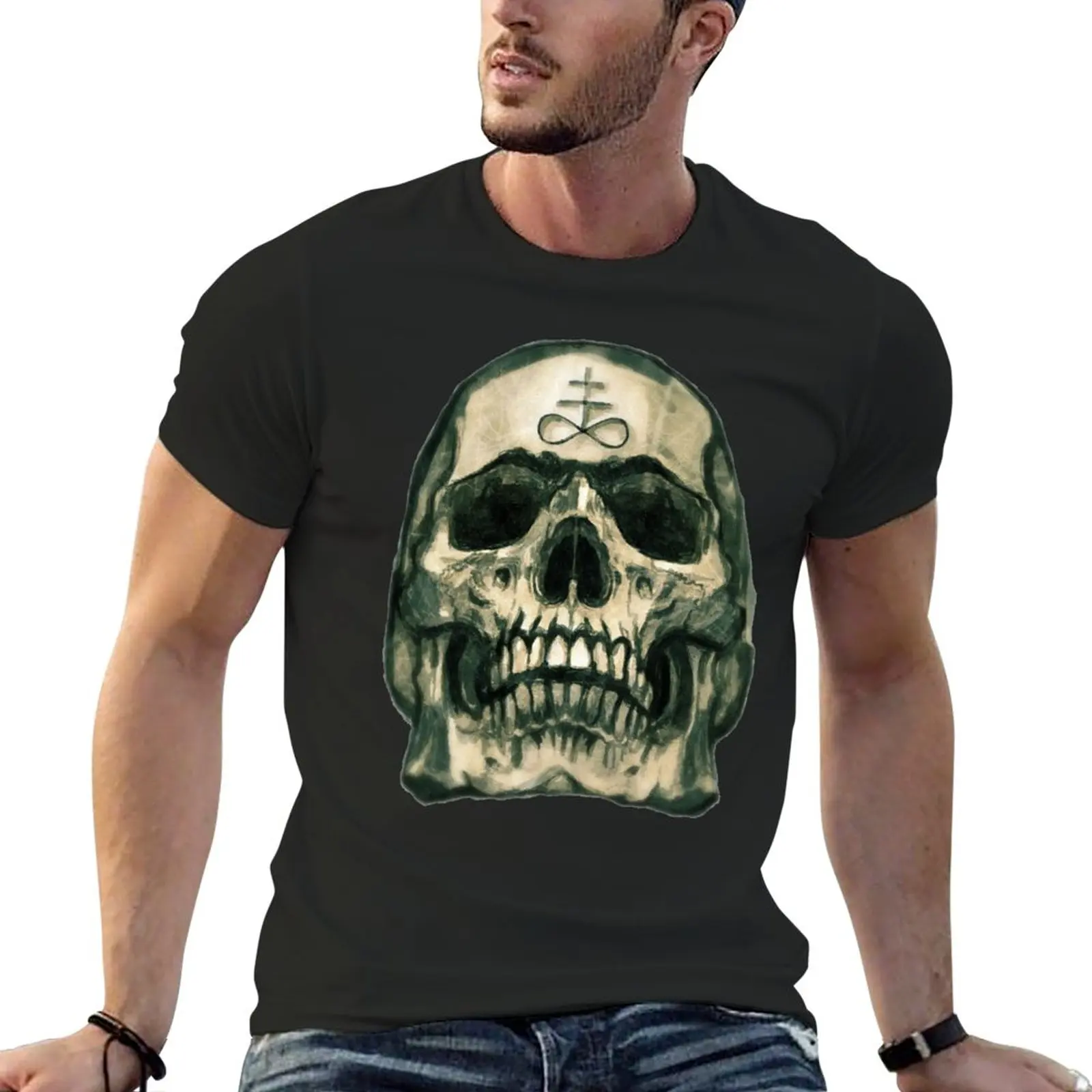 Gold Skull T-Shirt summer top cute clothes mens champion t shirts