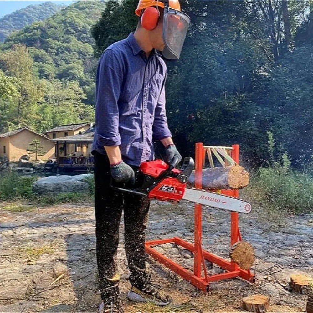 Log Cutting Sawhorse 150kg/300kg Capacity Foldable Steel Woodworking Stand For Chainsaw And Logging Woodworking Accessories