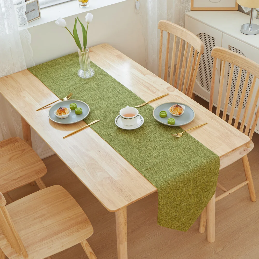 Solid Color Linen Table Flag Simple Triangular Home Dining Table Coffee Table Cloth Bed Flag Table Decoration Supply Dust Proof