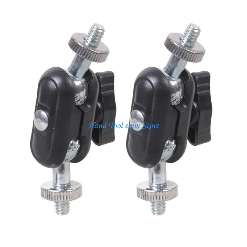 

H37F Universal 1/4" Double Ball Dead Adapter Featuring 360 Degree Flexibility Tripods Microphone Stands DIY Projects