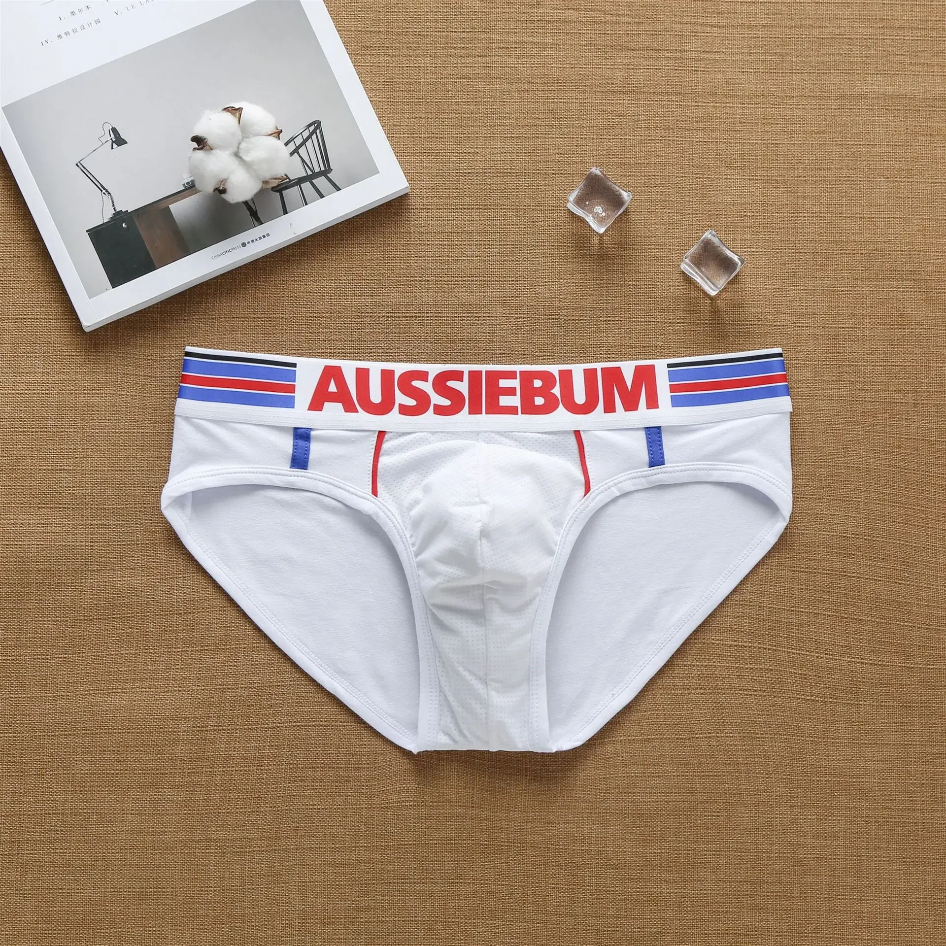 Męskie majtki Aussiebum modne super fajne bielizna przewiewna niski stan elastyczna bawełna wygodne spodnie młodzieżowe na pasek