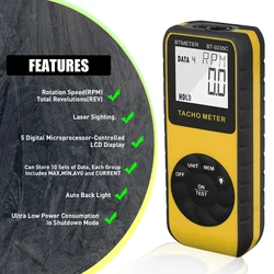 Digital Tachometer, No-Contact Stroboscope Tachometer ,99999 RPM Speedometer, for Hz Velocity Tester for Motor Gear Print