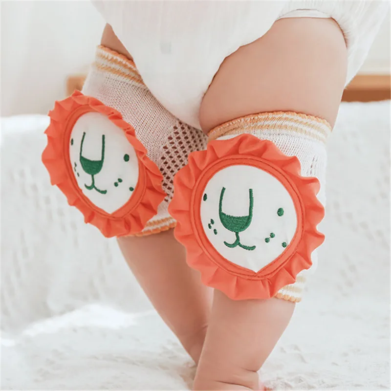 

0-3T Baby Kneecap Pattern Bunny/Puppy/Lion Summer Children's Cotton Knee Pad Baby Crawling Knee Pads Mesh Breathable Protector