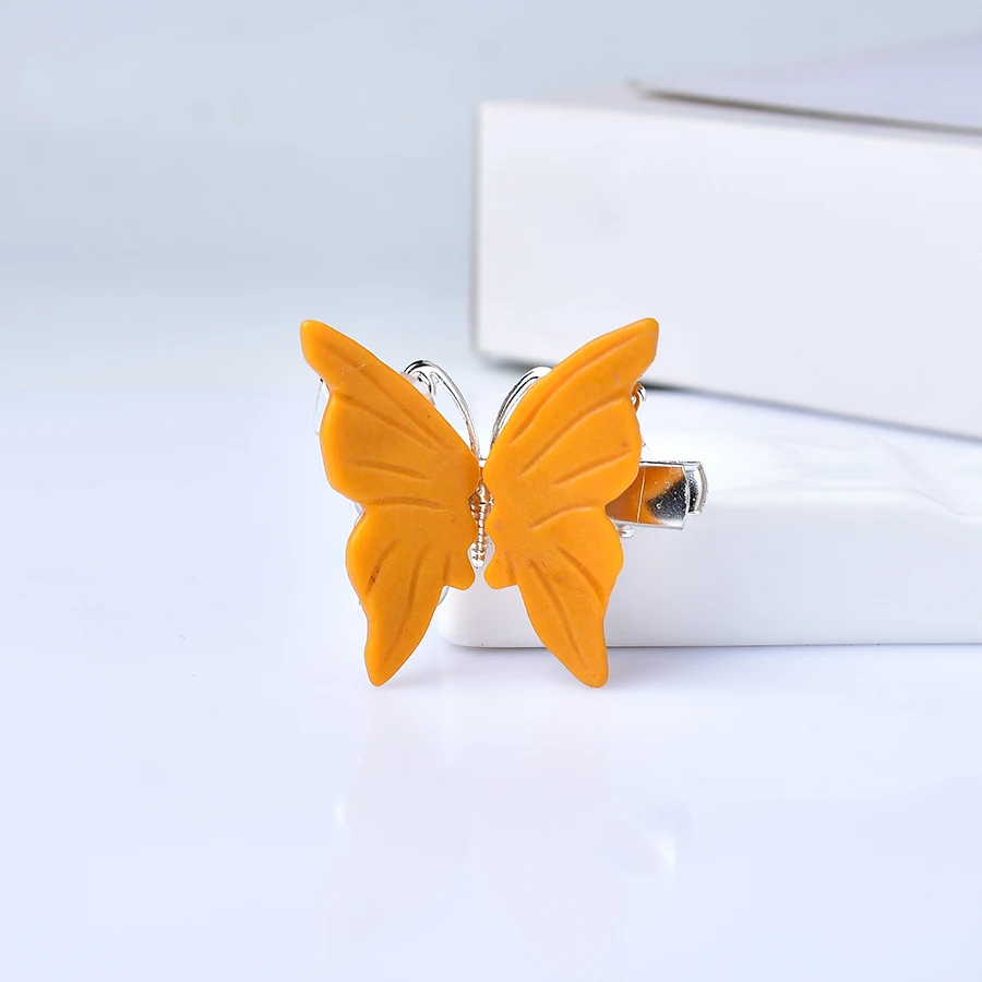 1PC Natural Crystal Color Butterfly Hair Clip Statue Crystal Amazonite Stone Healing Gemstone Crafts Enhance Charm Decor Gifts