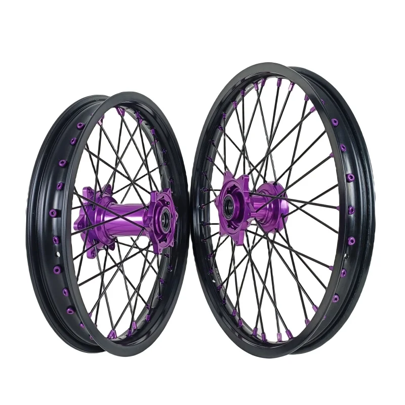 High Quality New ULB EXC SXF 21/19 Motorcycle Motocross Wheel Set Anodized Aluminum Alloy 7075 Rims for Replacement/Repair