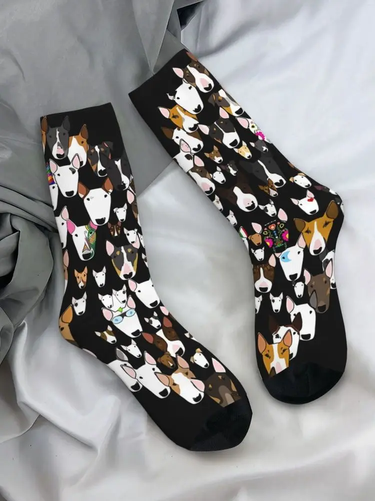 Chaussettes rétro Bully Love pour hommes, Bull Terrier, chien de compagnie, unisexe, Style de rue, sans couture, imprimées, Happy Crew, cadeau