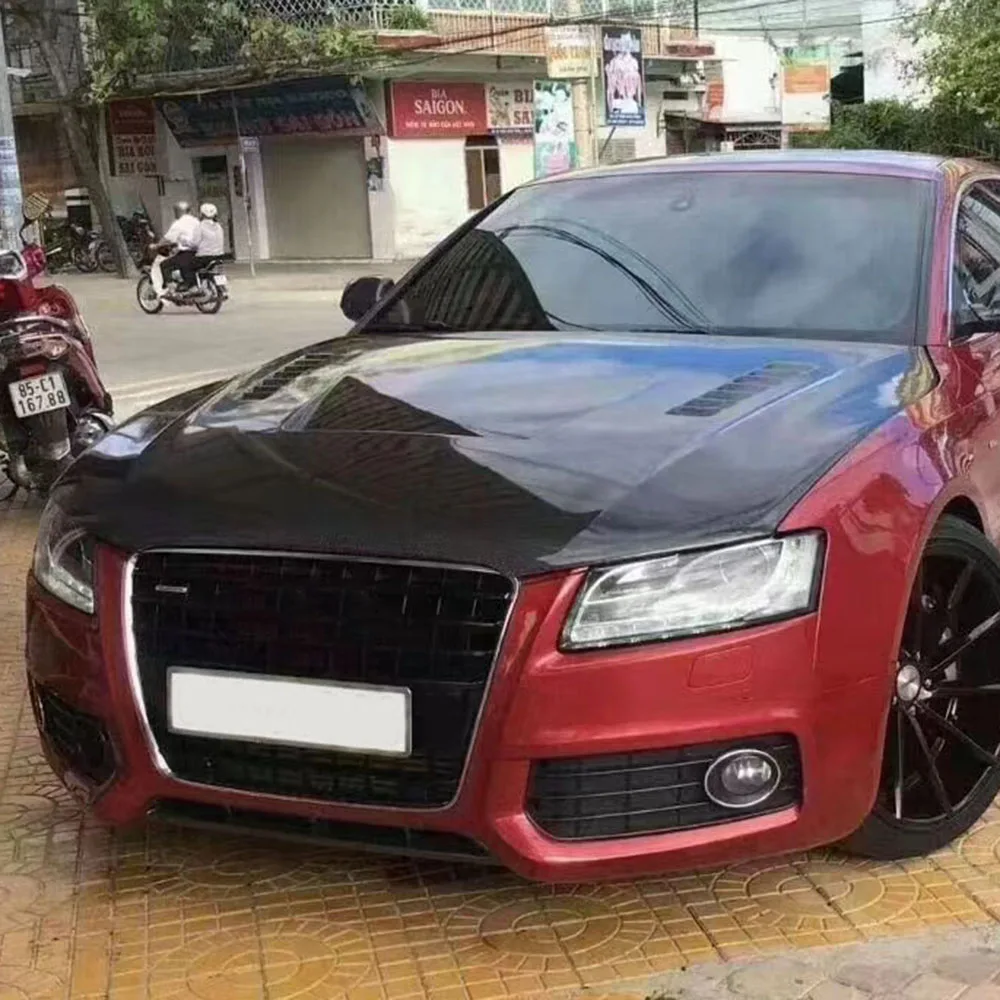 

High Quality Carbon Fiber Vent Bonnet Hood Engine Car Front Valve Cover For Audi S5 2013 B8.5 2009-2017，100% tested well