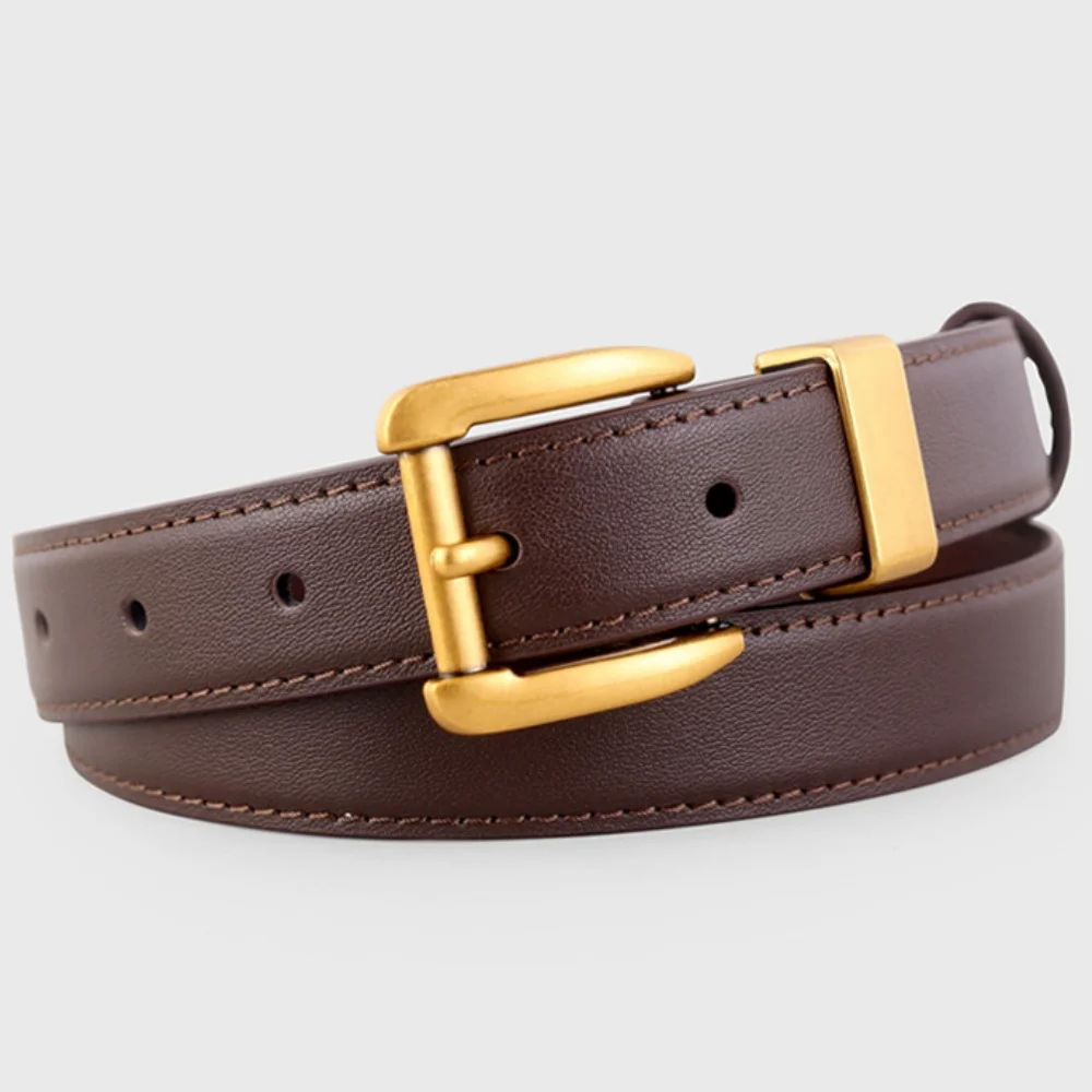 

Trend Gold Color Buckle Belts for Women Casual Design Adjustable Waist Belts for Jeans Trousers Ladies Belts