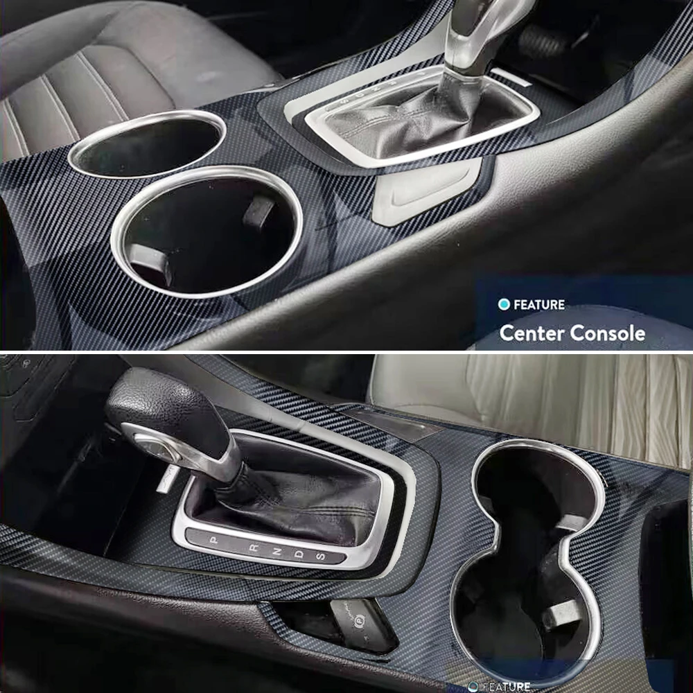 For Ford Ford Fusion 2013-2016 Interior Central Control Panel Door Handle 5D Carbon Fiber Sticker Decals Car styling Accessorie